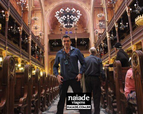 Chico da Naiade na Grande Sinagoga na Rua Dohány em Budapeste 2014