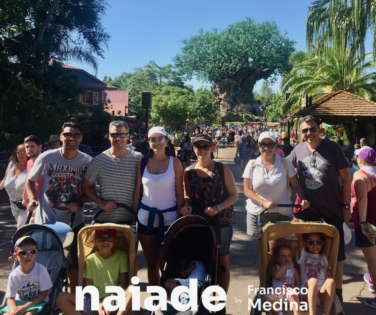 Chico e Grupo Naiade no Animal Kingdom Carrinho de Bebe na Disney