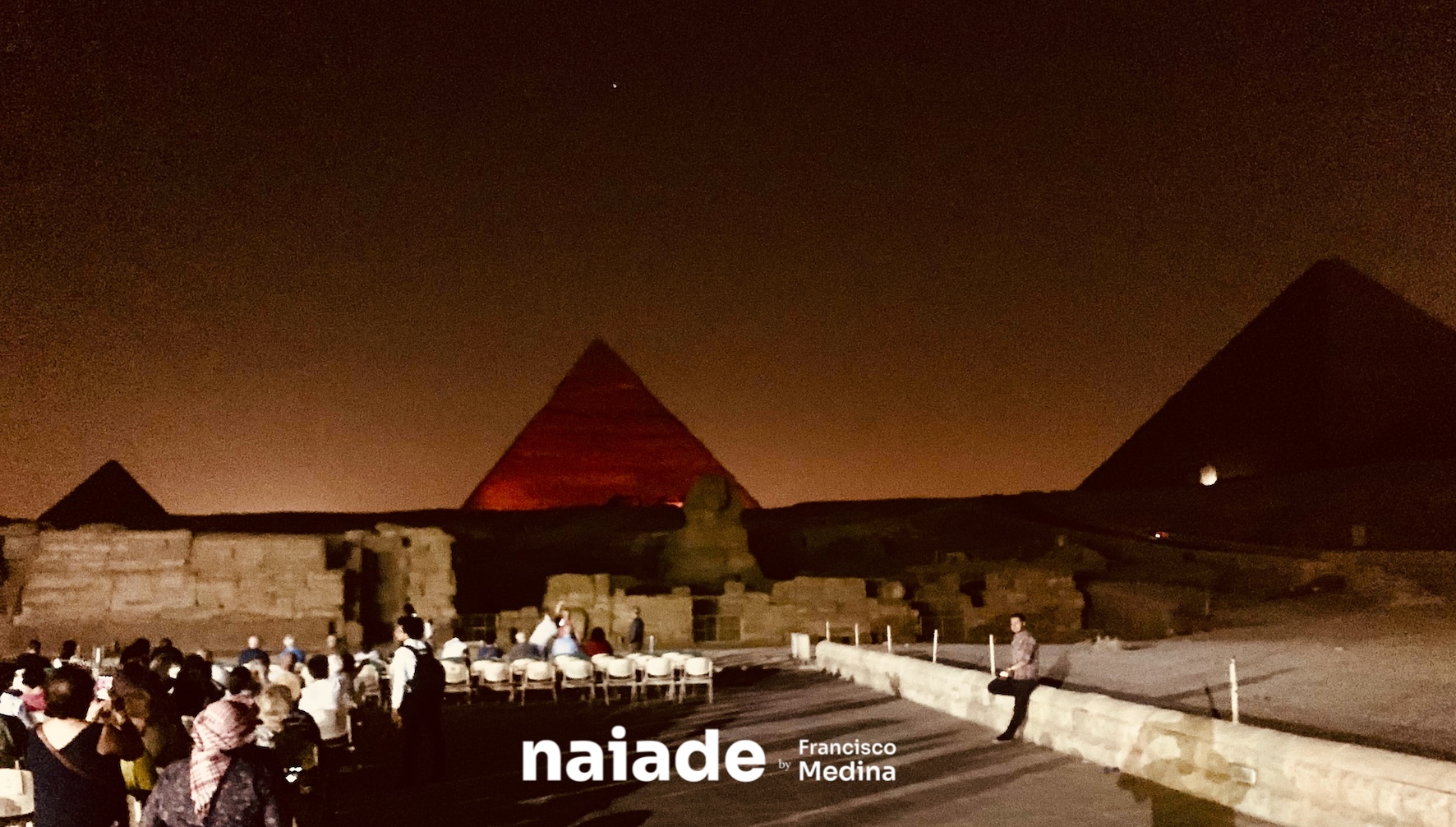 Chico Naiade no Show Noturno nas Piramedes de Gize em 2019